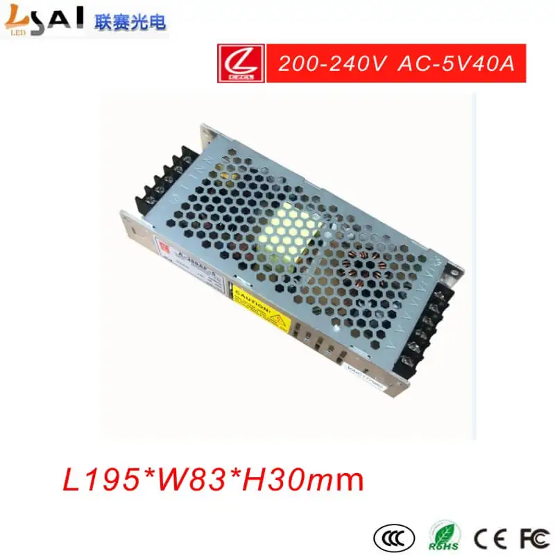 LianSai AC220V вход 200W LED 5A источник питания/светодиодный импульсный