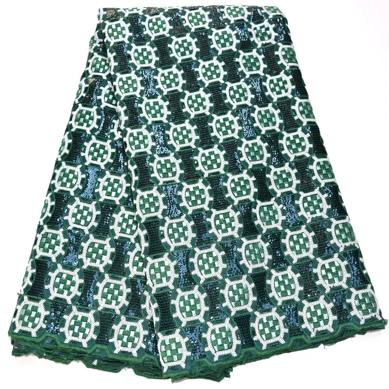 Эксклюзивная темно синяя африканская кружевная ткань ручной работы из органзы