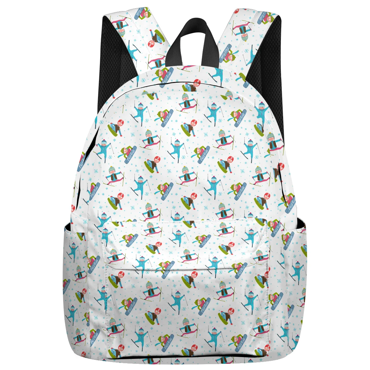 

WHEREISART Cartoon Kids Skiing Backpacks Laptop With Usb Charging Port Athletic Backpack Notebook Backpack Shoes Compartment