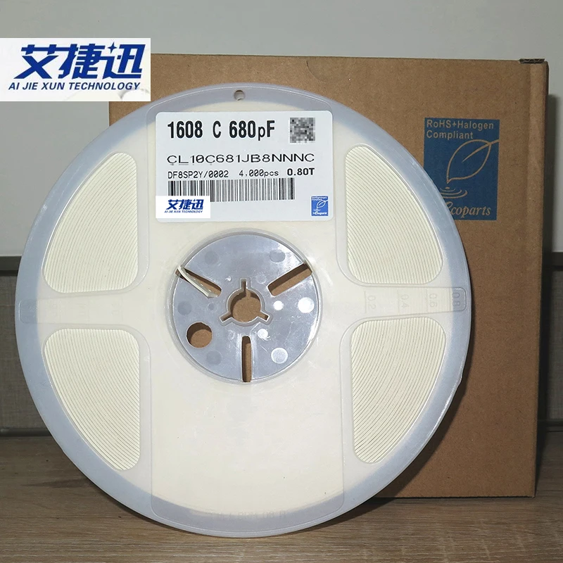 

4000/катушка CL10C681JB8NNNC 0603 680pF 681J, 50 В ± 5%, емкость чипа C0G