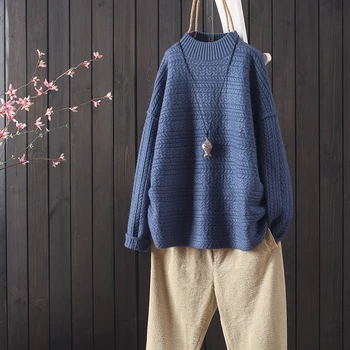 

Vintage Casual Loose Lazy Solid Sweater Female Korean Harajuku Women's Sweaters Japanese Kawaii Cute Ulzzang Clothing For Women