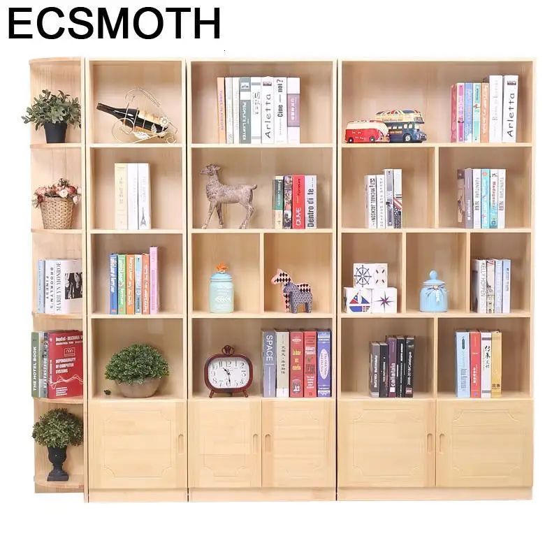 cheap Mueble De Cocina Meuble Oficina Display Estanteria Para Libro Wall Rack Kids Wodden Furniture Decoration Retro Book Shelf Case
