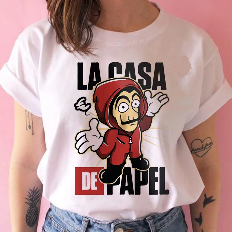 Money Heist футболка хип-хоп Женская La Casa de Papel House Of paper Футболка женская ulzzang Топы 90s одежда футболка Новинка Лето - Цвет: 657