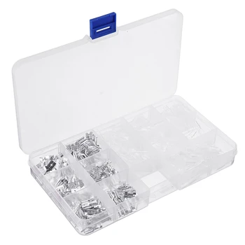 

270pcs 2.8/4.8/6.3mm Silver Bare End Plug Spring Cold-Press Insulated Terminal Block Wire&Cable Connector Spade Terminal Kit Box