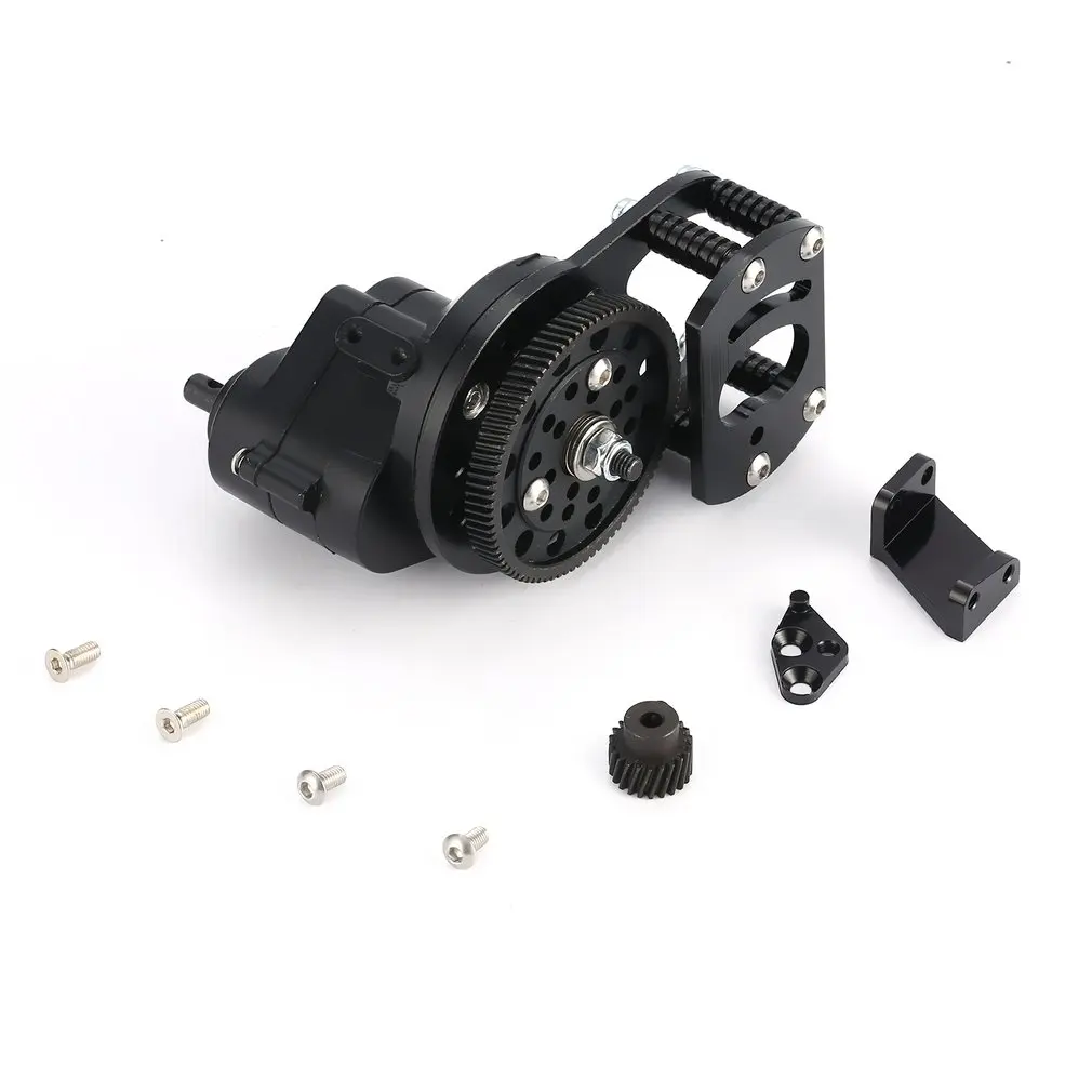 

CNC Metal Assembled Transmission Case Center Gearbox with Metal Motor Gear for 1/10 RC4WD D90/D110 Crawlers drone