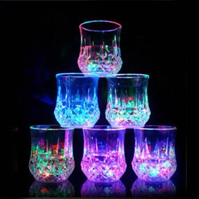 Светящаяся стеклянная чашка, активируемый в воде, светящаяся, кофейная кружка для бара, клуба, рождественской вечеринки, поставки, дропшиппинг, FAS