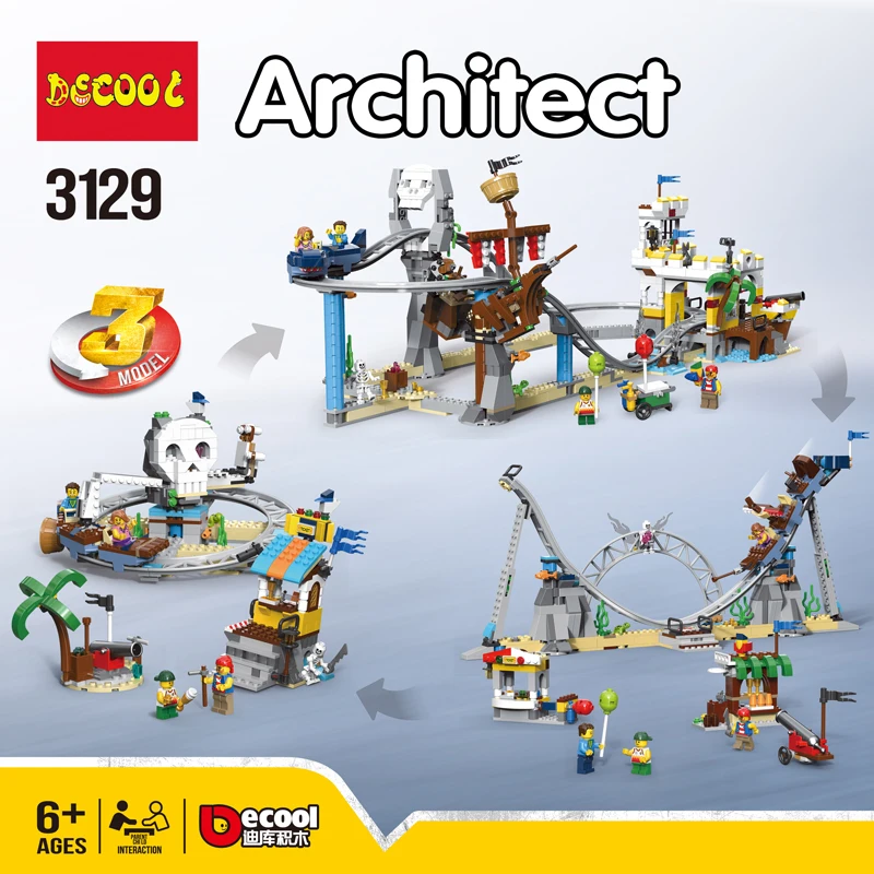 Creator Series 3в1 пиратские американские горки совместимы с лего 31084 город фигурки строительные блоки кирпичи игрушки для детей Подарки
