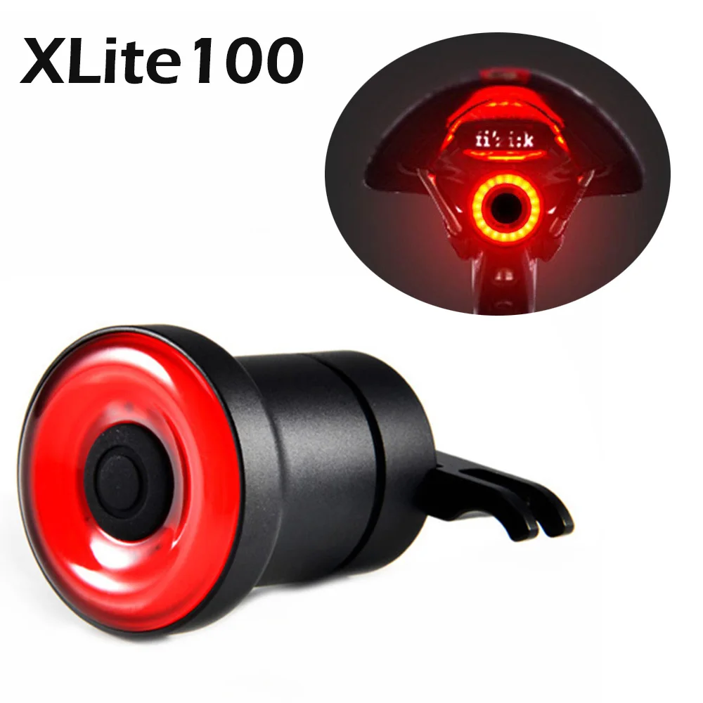 Велосипедный задний фонарь XLITE100 светодиодный для велосипеда с датчиком