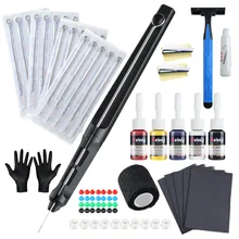 Hand Poke Stick Tattoo Kit DIY Tattoo Machine Hand Poke Pen Tattoo Needles 3RS/5RS/3RL/5RL High Quality Tattoo Accessories