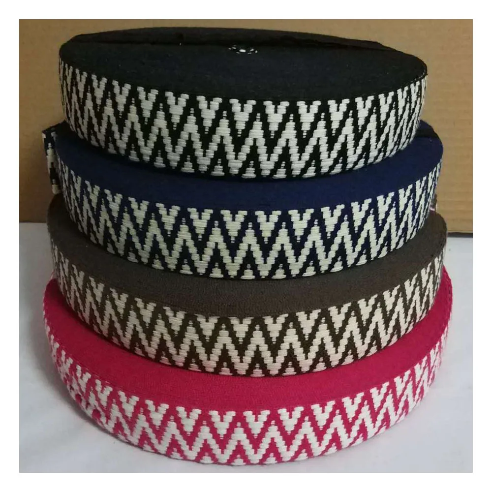 Cotton bing 4cm Width Garment Wave Ethnic Jacquard bing Retro
