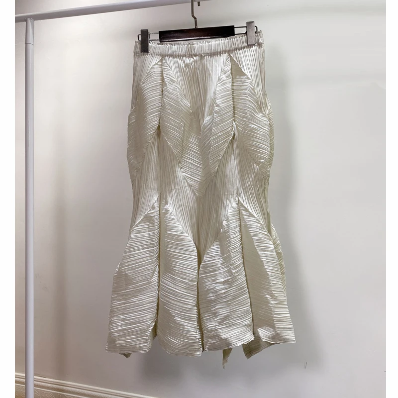 Changpleat весна лето новые женские юбки Miyak плиссированные Модные Дизайнерские однотонные женские юбки с эластичной талией