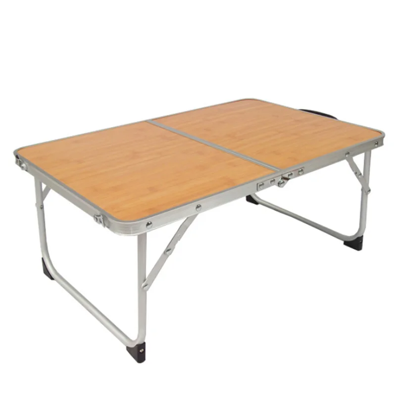 

Portable Folding Table Portable Mini Picnic Bamboo Wood Grain Reading Rack for Sofa Floor Foldable
