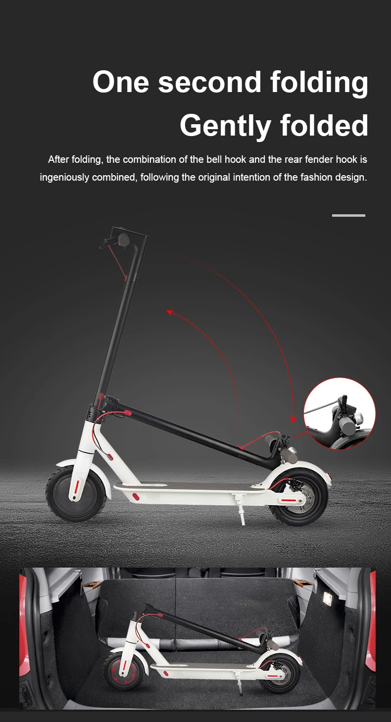 Excellent EZBIKE Hot Sale New Arrival Electric Scooter Smart Folding Electric Longboard Hoverboard 8.5 inch White Black 7