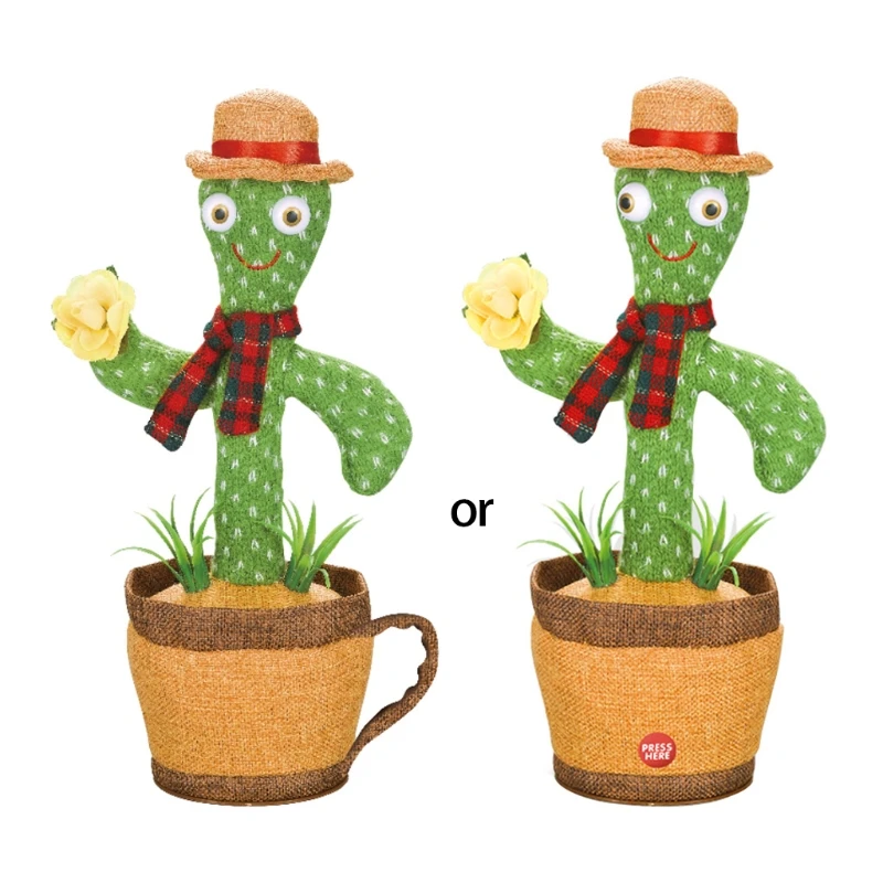 Electronic Shake SInging Cactus Toy Plush Stuffed Toy Battery Version Wriggle Dancing Cactus Toy Party Decoration 69HE