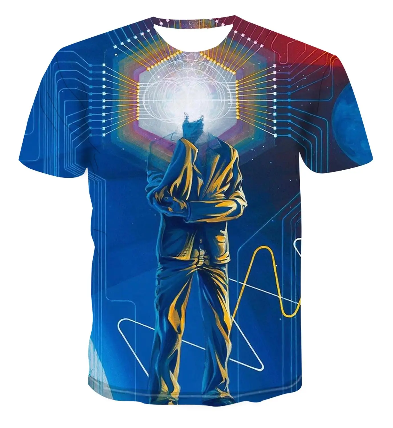 Футболка мужская и женская с объемным рисунком модный универсальный топ без