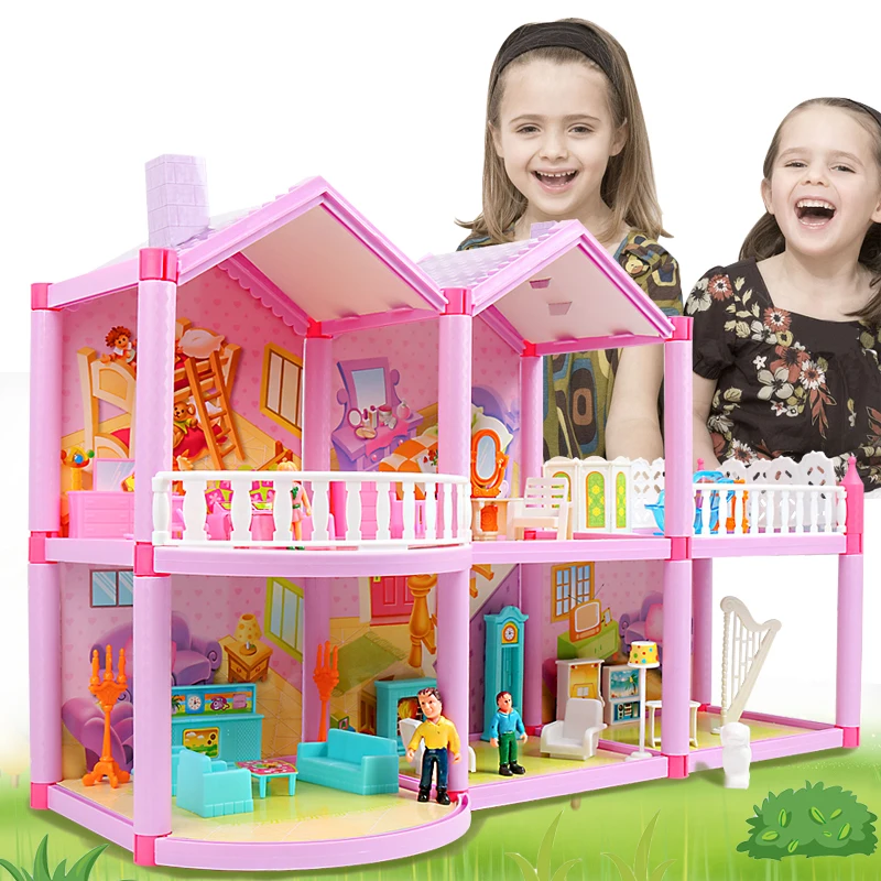 Дети DIY Семья Кукольный домик ребенок ручной работы кукольный дом собрать Миниатюрный Кукольный дом замок миниатюрные дома игрушки для детей подарок