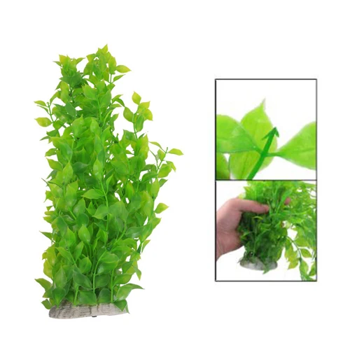 40 см пластиковые зеленые листья водные растения украшения для аквариума