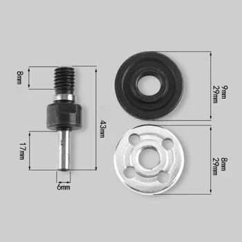

6mm Drill Angle Grinder Mandrel Adapter Disc Holder Round Handle Wrench Kit