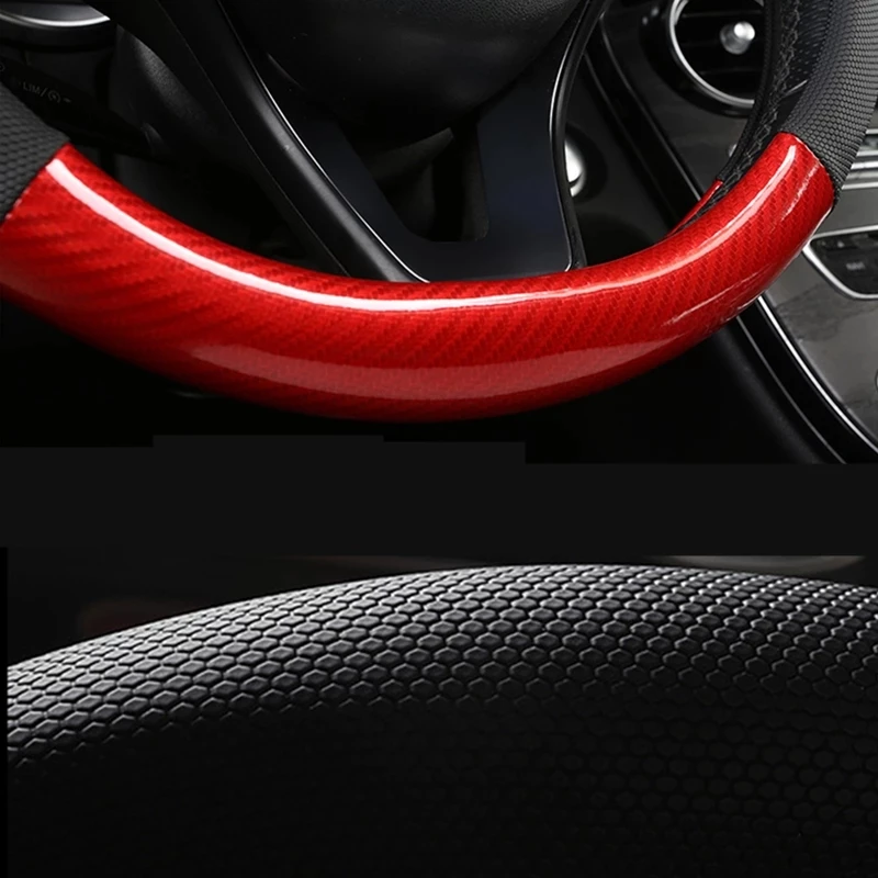 Funda Volante Coche Universal Steering Wheel Cover 3D Carbon Fiber Leather  Accessories Interior Volante Deportivo Coprivolante - AliExpress