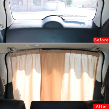 

60 * 54.5 * 52cm 2PCS Car Rear Window Anti-ultraviolet Anti-UV Sun Visor Rail Sunscreen Curtain Car Summer Car Accessories