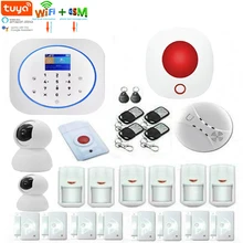 Yobang Secu беспроводная домашняя Безопасность GSM wifi GPRS сигнализация Система TUYA приложение дистанционное управление ip-видеокамера датчик пожарной сигнализации дыма