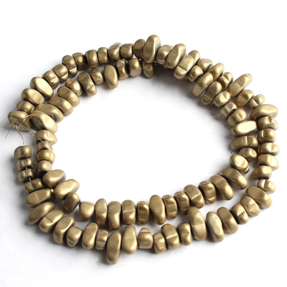 Gold Plated Hematite Gravel Spacer Beads