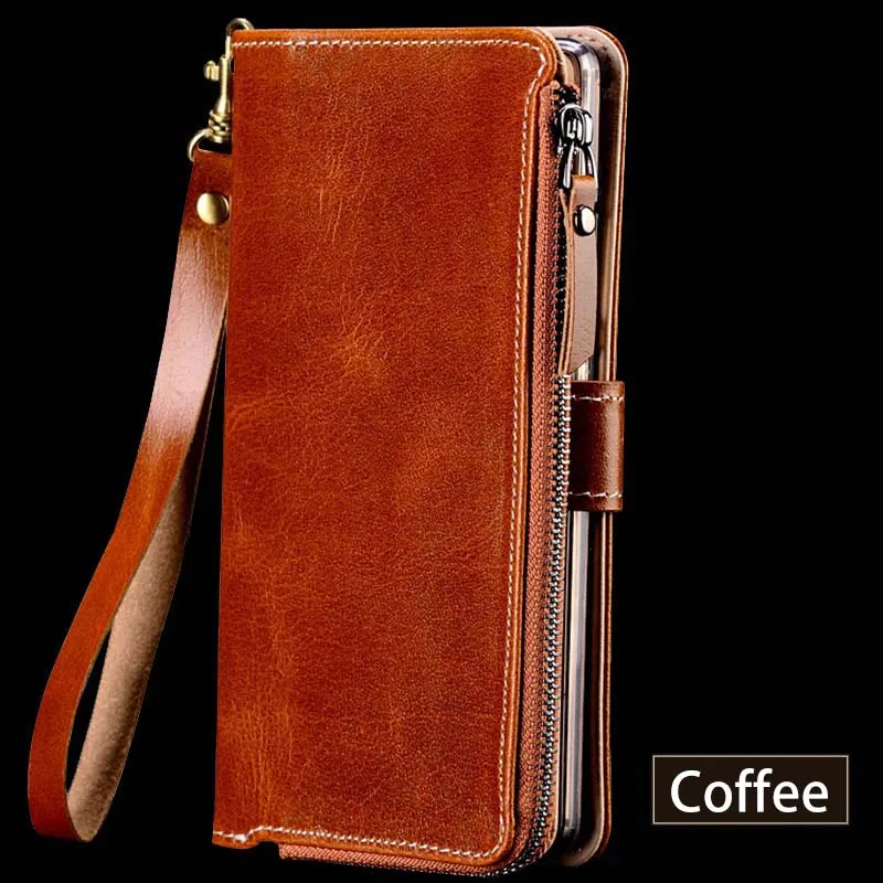 Flip Case For Samsung S6 S7 edge S8 S9 S10 Plus A20 A30 A50 A70 Wallet Phone Bag For Note 8 9 10 A5 A7 A8 J5 J7 Purse - Цвет: Coffee