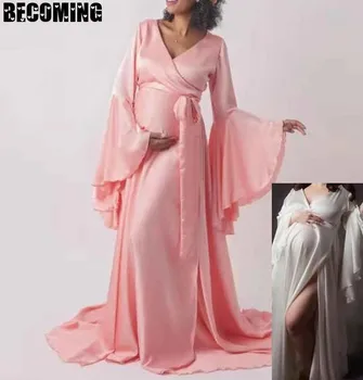 

Maternity Dress Photography Props Sexy Maxi White Pregnant Dresses For Photo shoot Big Plus Size Maternity Dress For Photo Shoot