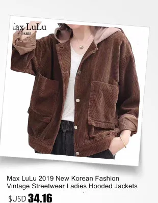 Max LuLu корейский модный бренд Женская одежда в стиле панк Женская Вельветовая зимняя куртка теплые парки винтажные женские стеганые пальто Большие размеры