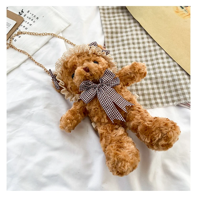 【韓国発】leather teddy bear cross bag DHgate.com:2024Plush Teddy Bear Crossbody Bag for Women
