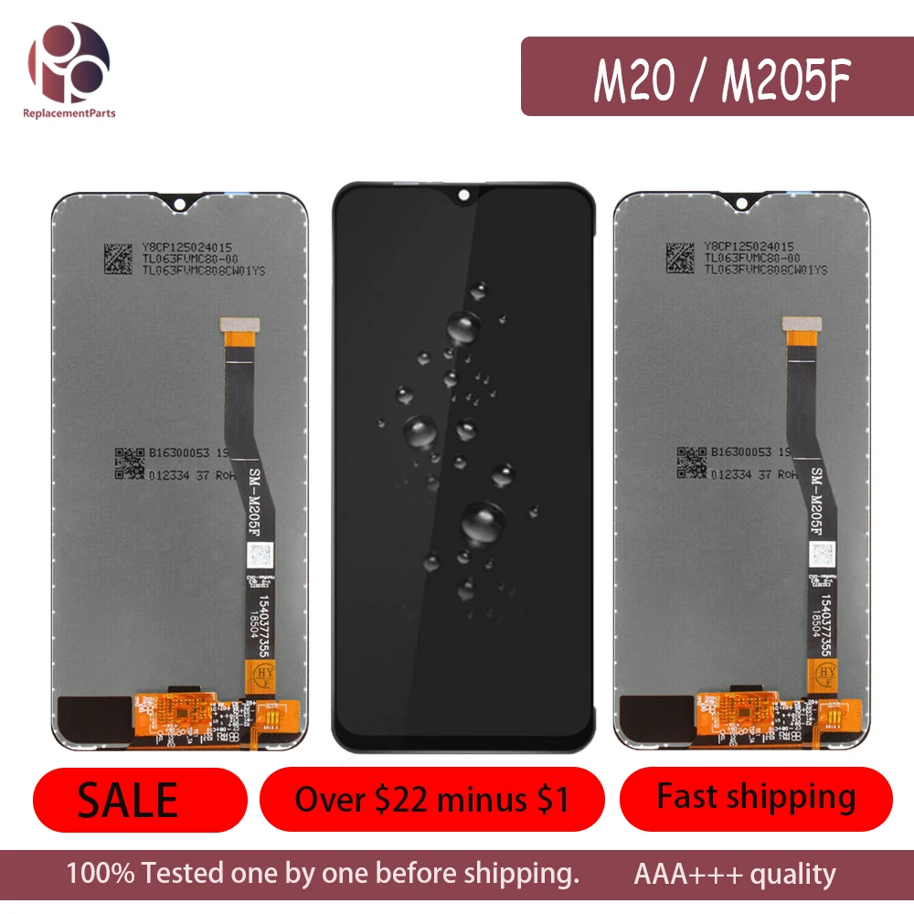 10 шт. 6," ЖК-дисплей для samsung Galaxy M20 SM-M205 M205F кодирующий преобразователь сенсорного экрана в сборе