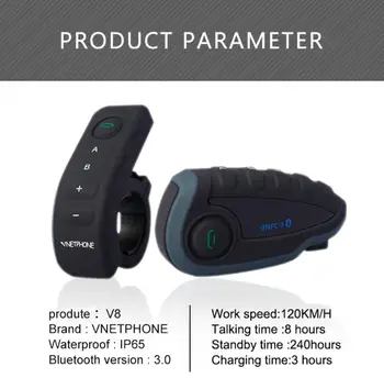 

V8 Motorcycle Helmet Intercom Helmet Headset 1200M For Headphones 5 Riders BT Interphones FM Radio NFC Remote Control