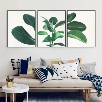 

Rubber FIg Leaves Green Plant Poster Art Canvas Poster Living Room Home Wall Decor (No Frame)