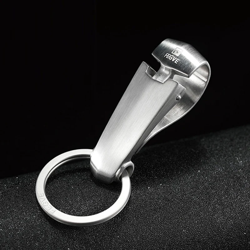 304 Stainless Steel Hight Quality Car Key Chain Belt Waist Hanging Simple Men KeyChain Buckle Key Ring best gift for Father Day