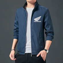 Honda Mens Business Casual Jacket Windbreaker Baseball Uniform Waterproof Motorcycle Bike Jacket Fashion Trend Bomber Jacket