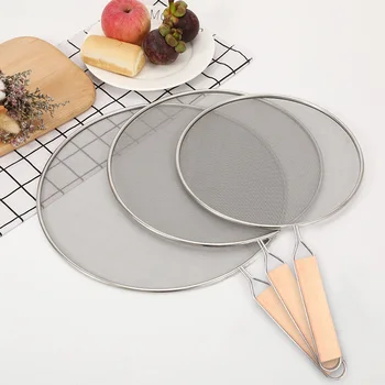 

Oil Splatter Screen Stainless Steel Fine Mesh Grease Splatter Guard For Frying Pan Tools 21cm/25cm/29cm/33cm Экран брызг масла