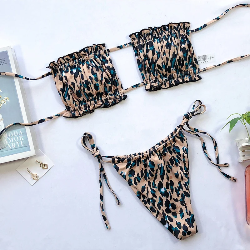 In-X Sexy micro bandeau bikini 2020 Ruffle swimsuit female ...