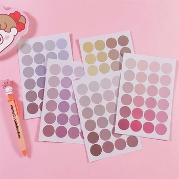 

4Sheets/Pack Korea Style Ins Molandi Salt Round Sticker DIY Scrapbooking Album Diary Label Decoration Stickers