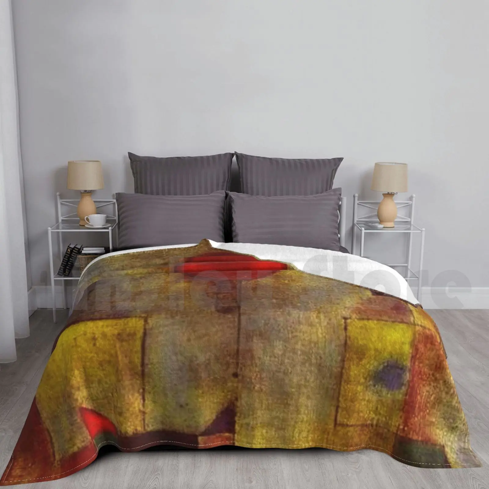 The Red Balloon Coperta Fashion Custom Paul Klee Klee Paul Klee Red Balloon Abstract Art Abstract Paul Klee