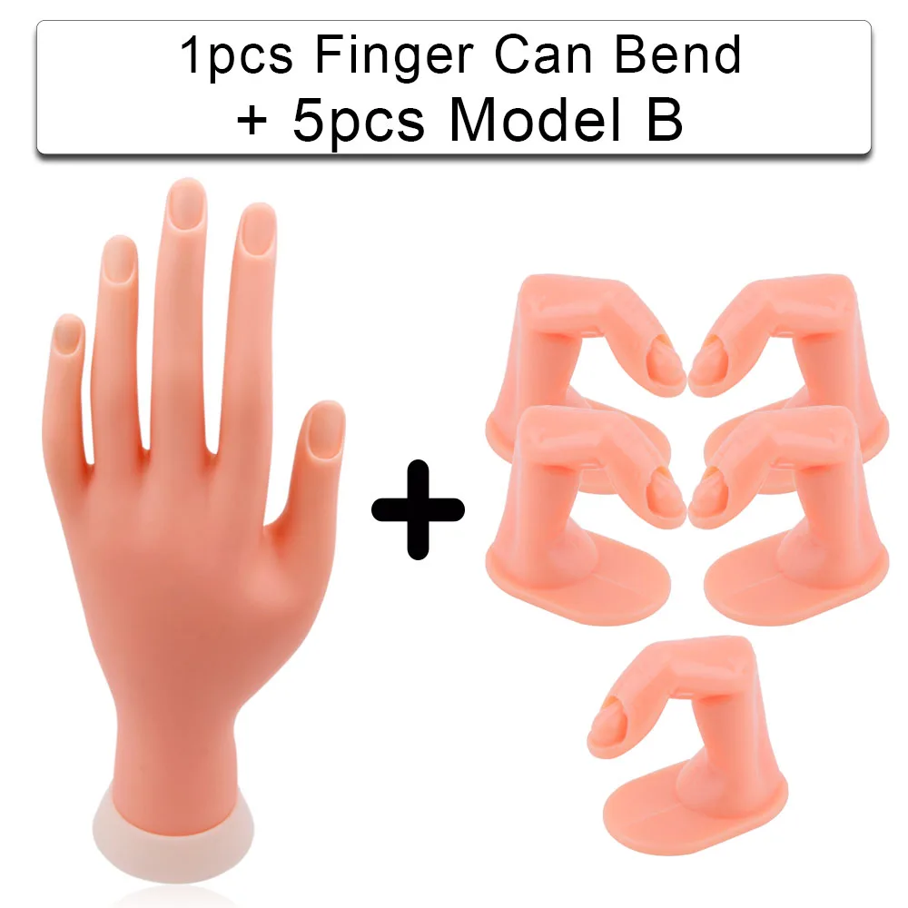 5pcs Set D 5/10 шт. накладные ногти для ног палец Практика Модель 1 шт инструментов для ногтей: тренировка руки для Маникюр для красоты ногтей советы гибкий Практика пальцев инструменты - Цвет: 5pcs Set D