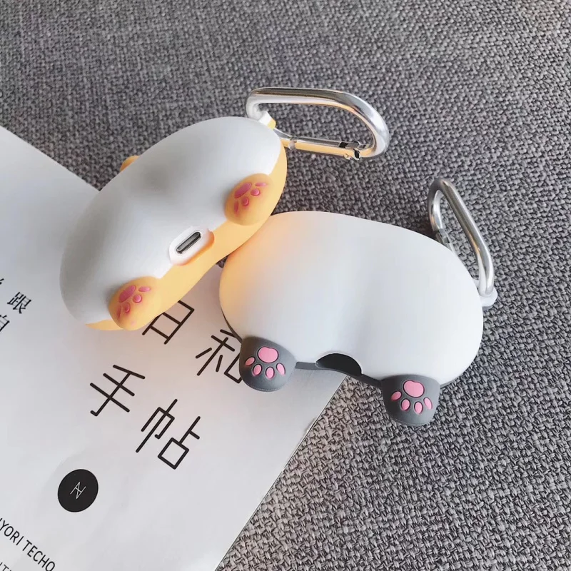 Чехол для AirPods с милым мультяшным медведем пандой кроликом из силикагеля, чехол для наушников s для Apple Airpods 2, Защитная крышка с кольцом на палец