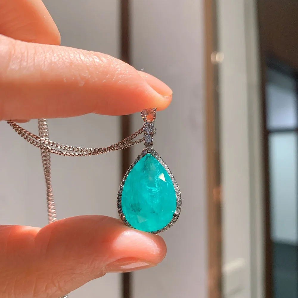 Orecchini in argento sterling con tormalina Paraiba - Gioielli
