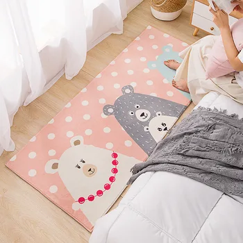 

Cartoon Kids Room Carpet Long Imitation Lamb Plush Bedroom Rug Non Slip Living Room Carpets Tatami Mat Doormat Hallway Floor Mat