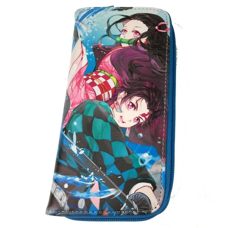 Demon Slayer: Kimetsu no Yaiba Длинный кошелек с принтом аниме, цветной детский подростковый Кошелек для монет, клатч, сумки для телефона, подарок