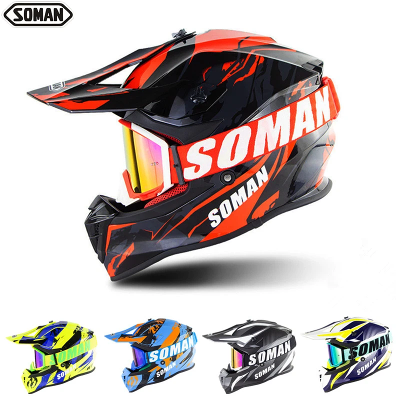 Cool Motocross Cross Country Helmet ECE DOT Men Off Road Helmet Motocross Summer Racing Casque Breathable Off Road MX Kask