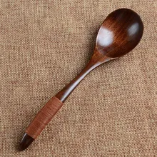 Новая партия деревянная ложка бамбуковая кухонная утварь инструмент суп чайная ложка Питание#20