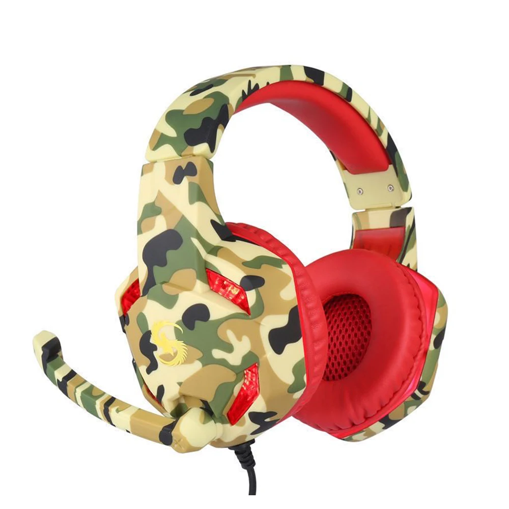 NEW Camouflage wired Gaming headphones for computer with microphone Eat chick headset bass 9D stereo