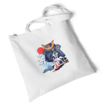 

Lychee Girls Japanese Character Printed White Canvas Bag Reusable Original Handbag Storage Foldable Large Shoulder Bag