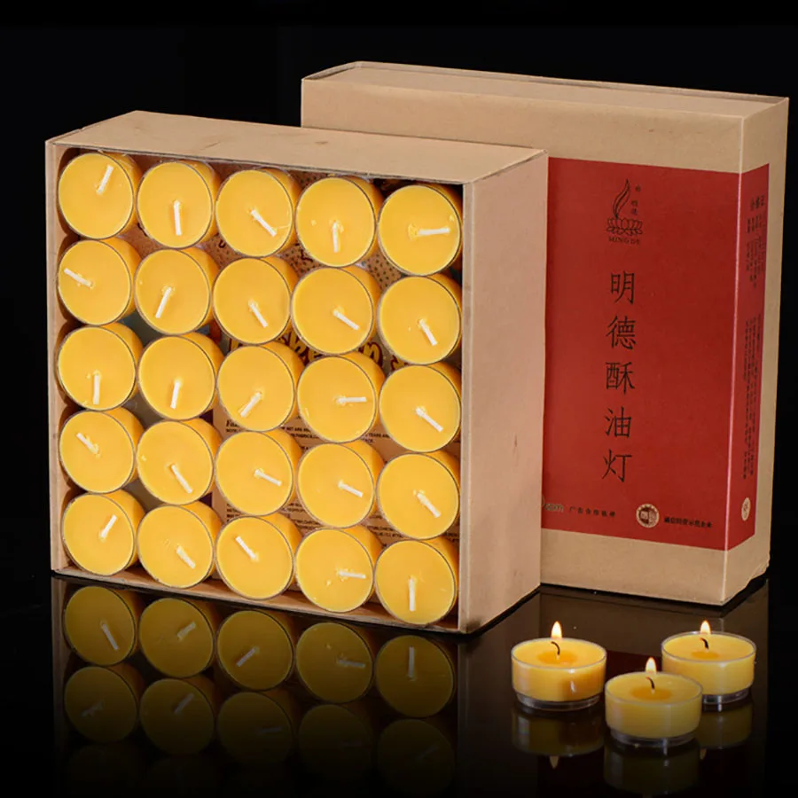 

Ghee Butter Candle Natural Colorful Red Wax Aromatherapy Floating Candles Scented Candle Wick Photophore Yellow Candles 10