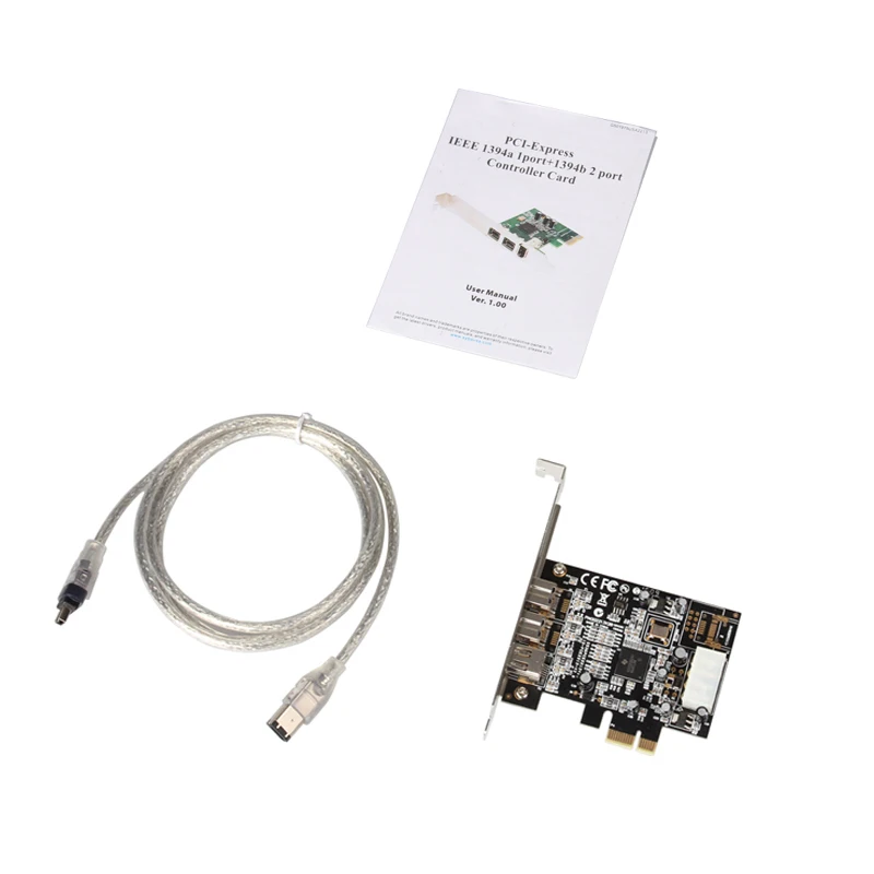 QINDIAN добавить на карту PCI Express 3 порта Firewire 1394B и 1394A PCIe 1,1x1 карта TI XIO2213B чипсет 1394 кабель карты видеозахвата